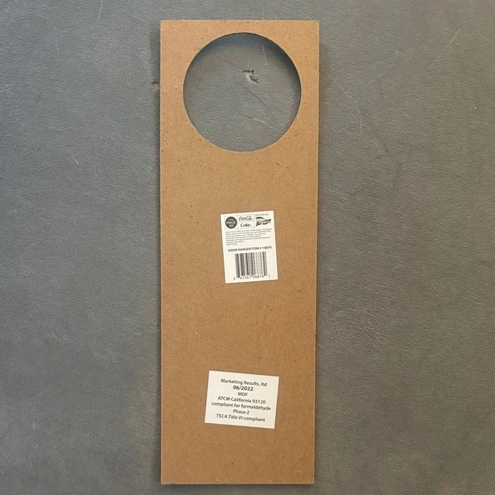 Coca Cola Door Hanger with Red and White Design